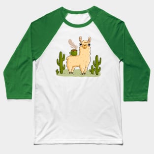 Coffee Llama and cactuses Baseball T-Shirt